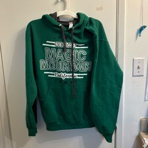 Six Flags Magic Mountain Valencia Green Hoodie, Medium, Only worn once